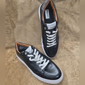 Steve Madden Shoes Mens 11 M P-Tucker Casual Low Top Sneakers Black Faux Leather